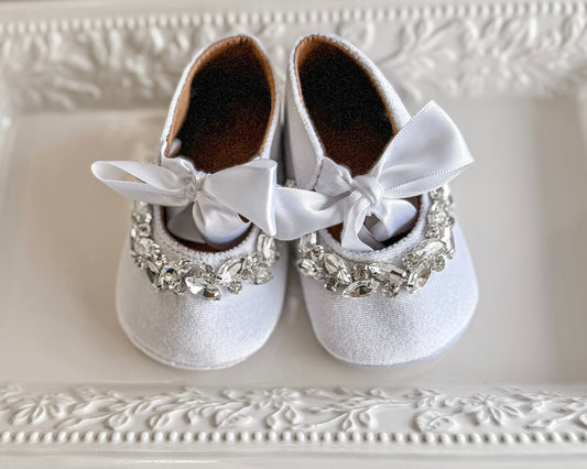 WHITE CRYSTAL SHOES